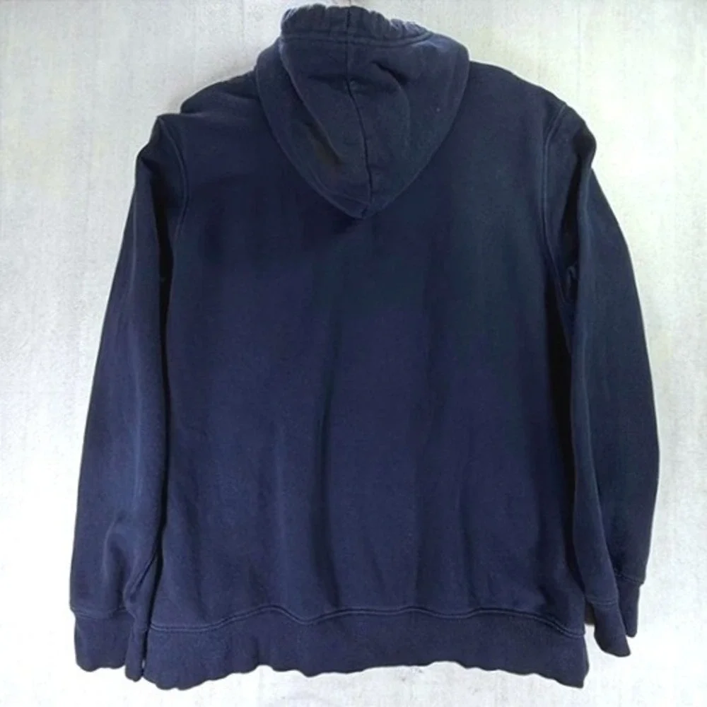 The North Face Hoodie Mens XL Navy Blue Bear Mountain Landscape Graphic Pullover